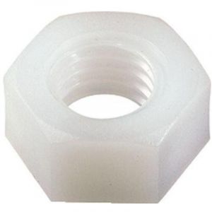 Vis Express - Ecrou Nylon Hexagonal hu M10 Nylon Naturel s/plat 16-1 pi&egrave;ce