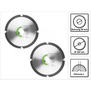 2x Lame de scie diamant 160 x 2,2 x 20 DIA4 pour ts 55 r et tsc 55 ( 2x 201910 ) - Festool
