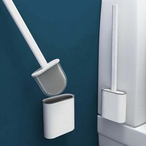 Brosse de Toilette - Suspendu - Brosse de Toilette en Silicone - Brosse de Toilette Brosse WC en Silicone et Support - Avec Base de Filtre &agrave; Eau et &agrave;