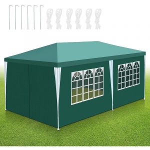 Swanew - Tonnelle Pavillon Tente de Jardin – Pavillon de jardin, kiosque à bière pour les marchés et les fêtes, idéal pour les mariages 3x6m Vert