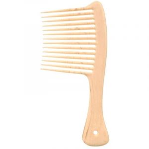 1 peigne &agrave; hache en bois multifonctionnel &agrave; dents larges, peigne pratique pour le soin des cheveux - 21,6 x 10 x 8,8 cm