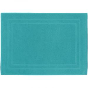Le Linge De Jules - Tapis de Bain 50 x 70 cm - 100% Coton - 700 gr/m2 - Bleu turquoise