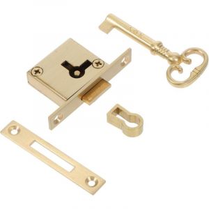 Serrure Vintage Laiton pour Tiroir et Armoire avec Cl&eacute; Serrure de Meuble S&eacute;curis&eacute;e pour Porte de Cabinet Bo&icirc;te Aux Lettres et Bureau et Facile &agrave;
