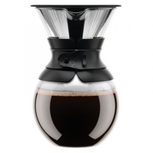 Bodum - 11571-01 - pour over - cafetière avec filtre permanent maille inox, 1.0 l(pots ne sont pas inclus.)