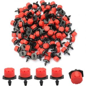 Goutteurs R&eacute;glables d'Irrigation, 100 Pi&egrave;ces Goutteur Irrigation, Irrigation Drippers Goutte Goutteurs, R&eacute;glable &agrave; 360 Degr&eacute;s, 8 Trous, Pour Tuyau De