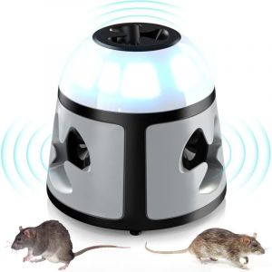 Jalleria - R&eacute;pulsif &agrave; ultrasons professionnel pour rongeurs, r&eacute;pulsif &agrave; ultrasons 360&deg; pour souris, campagnols, campagnols et autres animaux