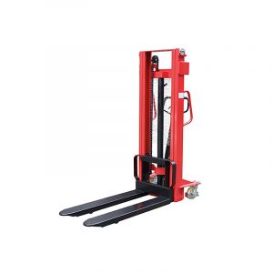 Matis&egrave;re &ndash; Gerbeur manuel 2500 mm lev&eacute;e &ndash; Charge max 1000 kg &ndash; Rayon de braquage 1400 mm &ndash; Roues directrices &Oslash;150 mm &ndash; Manutention palettes - HMS10