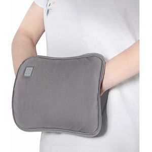 Bouillotte Electrique Rechargeable par USB Bouillotte Electrique Pliable avec Housse Amovible Lavable Sac Chauffe-Mains Coussin Chauffant pour Mains