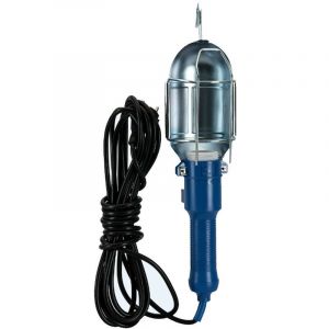 Lampe Baladeuse d'Atelier Embase métallique pour ampoule E27 cable 5 mètres - crochet acier Aslo