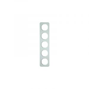 Hager R.1 CADRE R1 5 &Eacute;L&Eacute;MENTS blanc polaire brillant