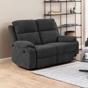 M&s - Canap&eacute; de relaxation &eacute;lectrique 2 places 143,5 cm en tissu gris fonc&eacute;