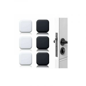 Lablanc - 6 Pièces Butée de porte murale noire/blanche adhésive 45mmx45mm Bloc porte Stop porte mural adhesif Butoir porte mural adhesif
