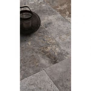 Stone By Stone - Carrelage Travertin Rustique - Silver - Opus 4x1,2cm - Vieilli - (0,74 m&sup2;)