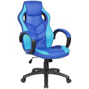 Serena - Chaise de jeu Caloundra, Fauteuil de jeu pour adultes, Chaise de bureau, Cm 66x61h104/114, Bleu et bleu ciel