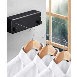 Linge R&eacute;Tractable,Fil Linge Extensible R&eacute;Glable 4.2 m,Poteau Etendoir Linge Exterieur,Corde a Linge Exterieur,pour Int&eacute;Rieur D'H&ocirc;Tel,Salle De Bain, B