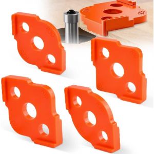 Shining House - 4 pcs Gabarit Defonceuse de Rayon Alliage, R5 - R40 gabarit Defonceuse a Bois sur Table, Accessoires de Routage de Rayon d'angle pour