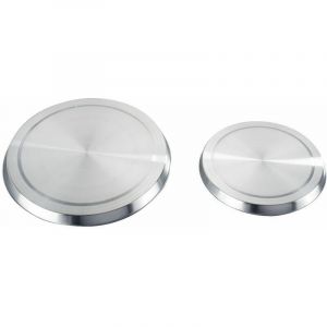 Lot de 4 protections pour cuisini&egrave;re &eacute;lectrique - Couvre plaque en acier - Acier inox - &Oslash;16 et 20 cm - Mat