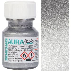 Aura - ink Renaissance encre à alcool pour verre, métal, céramique 30ml 181 argent