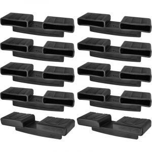 10x Support de latte double pour sommier 53mm x 8mm en plastique Embout à Agrafer Visser Lit Meuble Flexible Latte, Noir