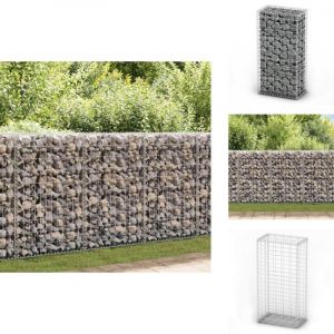 Kalisse - Panier de gabion avec couvercle Fil galvanisé 100x50x30 cm - Panier Gabion - Clôture Gabion - Mur Gabion - Décoration Jardin - Aménagement
