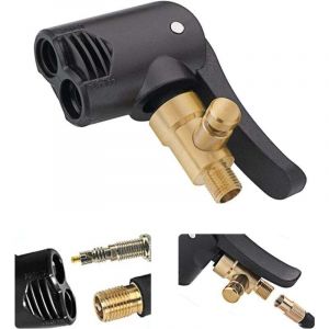 Adaptateur de Valve de Pneu de Voiture, Embout de Gonflage Laiton,T&ecirc;te de Pompe de Remplacement Filet&eacute;e avec Double Valve,pour Les Pneus de Voiture,