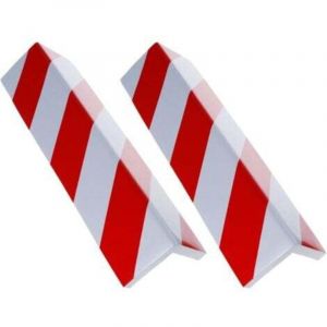 2 Pi&egrave;ces Protection d'Angle Mur Garage Blanc/Rouge Protection Voiture Mousse Protection Murale Garage, Mousse de protection autocollante contre les