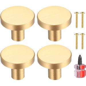 Largeight - jamais UTILISÉ]Poignee de Porte Laiton Massif Rond, Poignée de Meuble, Poignée Boutons de Tirage Tiroir Armoire Placards Commode Cuisine,