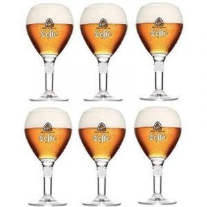 Lot de 6 verres Leffe - 33 cl - Calices officiels + 6 sous-verres