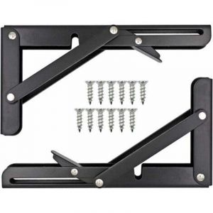 Neige-Equerre Pliable Etagere,Tablette Murale Rabattable,Equerre Pliable Charge Lourde Consoles et Taquets pour &eacute;Tag&egrave;Res Utilis&eacute; Pour &eacute;Tabli,