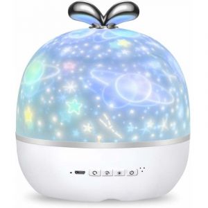 Projecteur Lampe Enfant, 360&deg; Rotation B&eacute;b&eacute; Veilleuse Projecteur LED 6 Th&egrave;me Veilleuse Ciel Etoil&eacute; Projection 6 Modes Plafond Projecteur Lumi&egrave;re