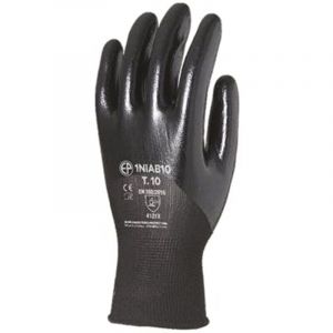 Lot de 12 paires de gants Manutention EUROLITE 1NIAB - Tricot noir sans couture &agrave; base de polyester - jauge 13 Taille 9