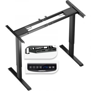 Goplus - Bureau Assis Debout Electrique, 109 x 45 x 70-120 cm, Charge 100 kg, Cadre de Bureau Reglable en Hauteur et Largeur, Pied de Bureau Table