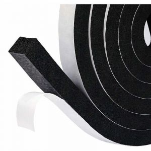 Joint Porte Fen&ecirc;tre en mousse Adh&eacute;sive boudin bas de porte 15mm x 8mm x 2m Joint de l&rsquo;Anticollision et l&rsquo;Insonorisation Coupe vent, Mousse noir film