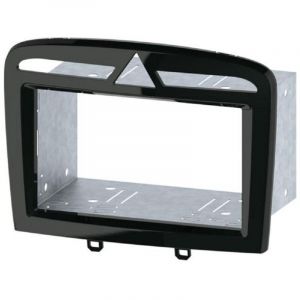 Kit facade autoradio KA437D compatible avec Peugeot 308 408 Noir Laque 2Din