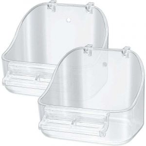 2 Pi&egrave;ces Baignoire &agrave; Oiseaux Suspendue, Oiseau Bain Bird Bath Douche, Baignoire Cage de Nettoyage de Bain pour Douche &agrave; Oiseaux Perroquet Moineaux