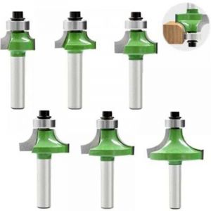 6 Pcs Fraise Defonceuse 8 mm, Fraise Quart de Rond Avec Tige de 8 mm, Fraise a Surfacer Avec Roulement, Fraise bois Pour le Travail du Bois Fraisage