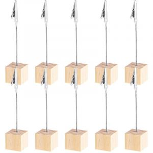 Porte Photo 20pcs, M&eacute;mo et Porte-clips Message, Porte Photo M&eacute;mo Clip Avec Pince Crocodile et base en Pin, Pince Porte Nom Pour la D&eacute;coration de