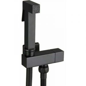 Kit de douche WC, douchette bidet portable noire, douchette bidet en laiton, kit complet de douche WC mural, hygi&egrave;ne personnelle, G1/2