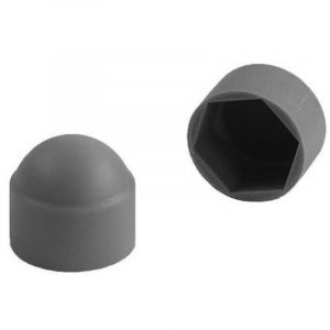 Cache Ecrou ou cache t&ecirc;te vis T&ecirc;te hexagonale TH M10 Nylon Gris Sur plat 17-30 pi&egrave;ces