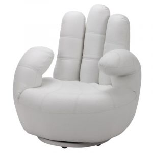 Fauteuil main pivotant catchy en simili - Blanc
