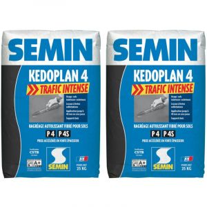 Enduit de Ragr&eacute;age autolissant Semin - Kedoplan 4 Traffic Intense - Int&eacute;rieur/Ext&eacute;rieur - Sac 25 kg (lot de 2)