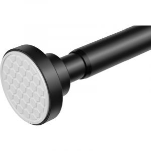 Barre de douche t&eacute;lescopique 70-120 cm, sans per&ccedil;age, id&eacute;ale pour salle de bain, fen&ecirc;tre, armoire, noire