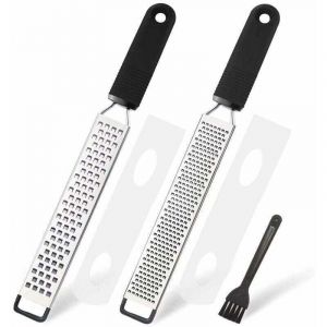 R&acirc;pe &agrave; trancher - r&acirc;pe &agrave; fromage, r&acirc;pe &agrave; parmesan, r&acirc;pe &agrave; citron - r&acirc;pe de cuisine en acier inoxydable avec couvercle de protection et poign&eacute;e en