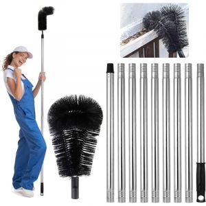 Jamais UTILISÉ]Brosse De Nettoyage De GouttièRe Avec Manche TéLescopique Extensible De 3,1 m, Nettoyeur De GouttièRe, Nettoyant Toiture, Outil De