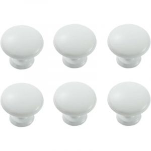 Poignées de tiroir rondes en aluminium, poignée de meuble moderne, poignée d'armoire minimaliste pour armoire de cuisine, commode, penderie, blanc,