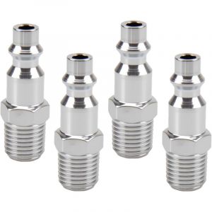 Raccord Rapide Air Comprim&eacute;, 4 Pi&egrave;ces Raccord Rapide 1/4 M&acirc;le Am&eacute;ricai, Am&eacute;ricain Embout Compresseur Air pour Air Comprim&eacute; et Raccord de Tuyau