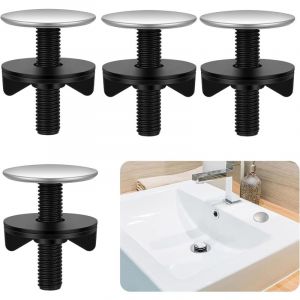 Ccykxa - Cache Trou Lavabo Robinet D'éVier 4 PièCes Robinet Trou Couvercle, Robinet Couvercle Trou Cuisine, Bouchon Trou Robinet D'éVier, Acier