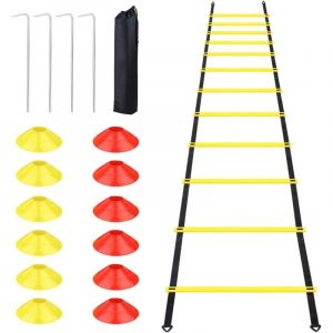Accessoires d'entra&icirc;nement de Football, &Eacute;chelle d'agilit&eacute; 6 m-12 &eacute;chelons, &eacute;chelle de Coordination &eacute;chelle d'entra&icirc;nement, Agility Speed &Eacute;chelle avec
