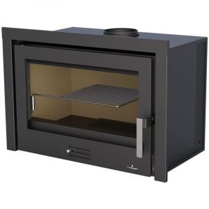 Insert à bois ventilé canalisable Bronpi Rioja 13 kW Porte fonte - sans vitre sérigraphiée