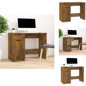 Bureau Ch&ecirc;ne fum&eacute; 100x50x75 cm Bois d'ing&eacute;nierie - Bureau - Meuble De Bureau - Bureau Informatique - Table Ordinateur - Bois D'ing&eacute;nierie